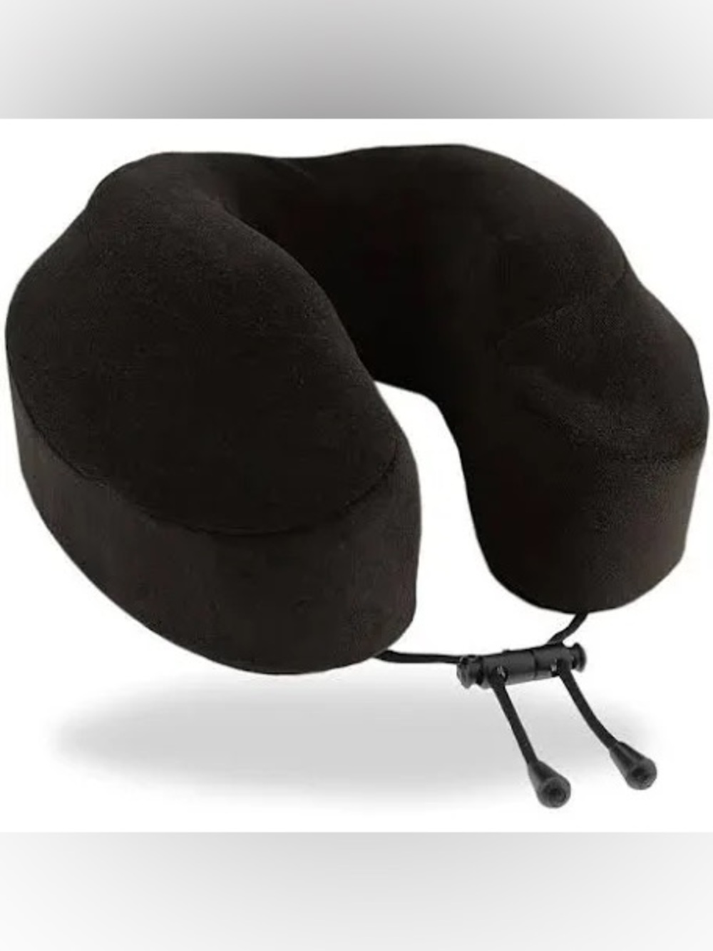 Elegant Black Plush Neck Travel Pillow
